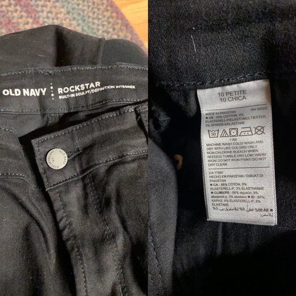 Old Navy; Black; Rockstar; Jeans; Pants; 10 Petite - Picture 6 of 7